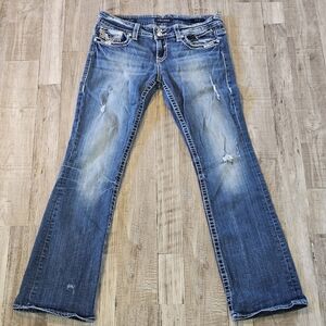 Vigoss Jeans Womens Denim The New York Low Rise Boot Cut Rhinestones Western Y2K